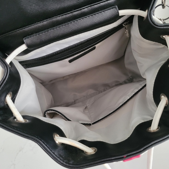 Court Couture Hampton Striped Tennis Backpack Racquet Sling Bag Black Pink - Picture 4 of 8